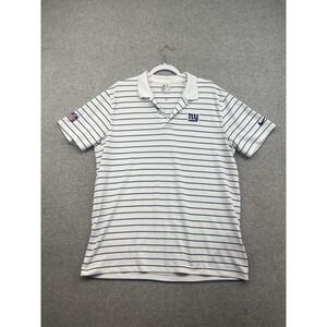 New York Giants Polo Shirt Mens L White Team Issued NFL Football Nike Dri Fit